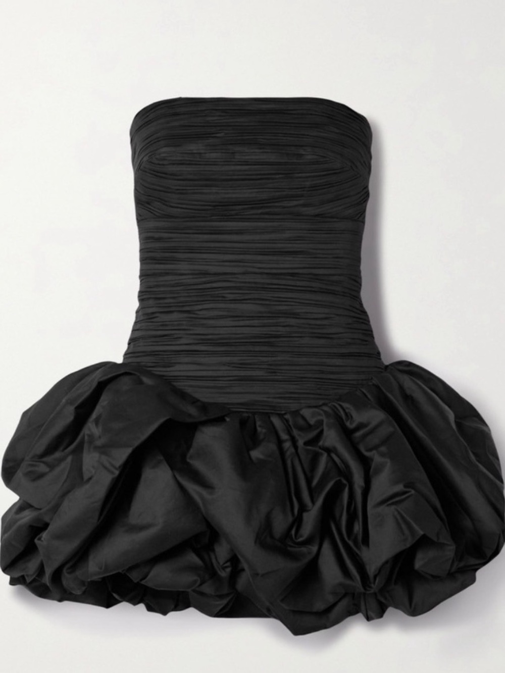 Aje Black Strapless Ruched Bodice Bubble-Hem Cocktail Dress